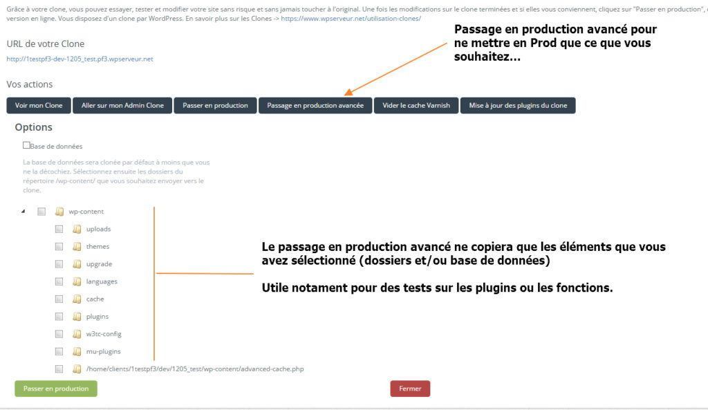 passage en production avance