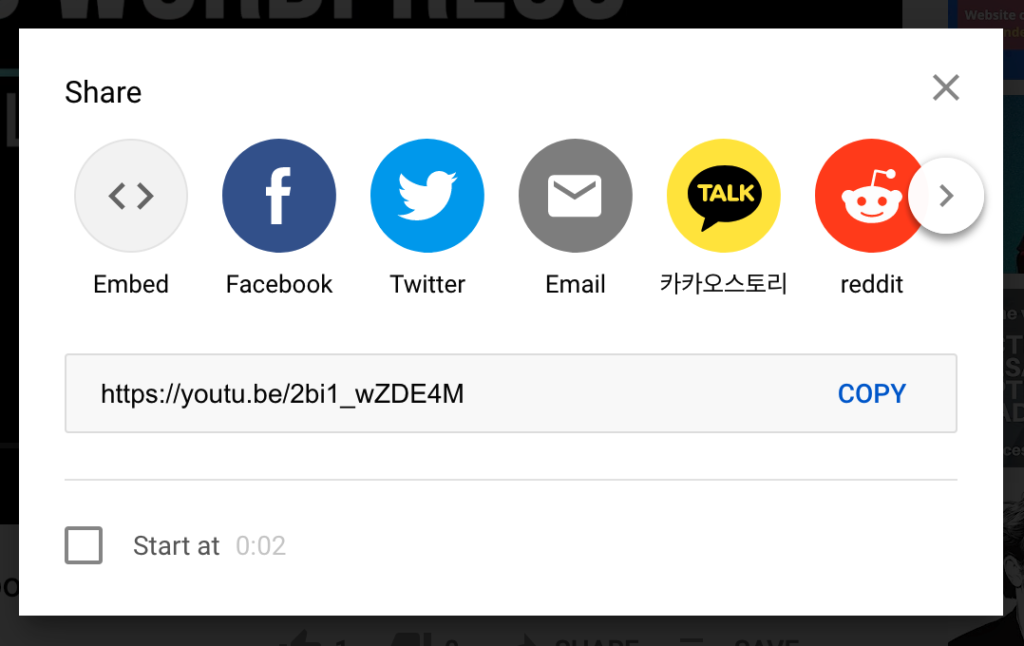 Partager une vidéo YouTube pour WordPress