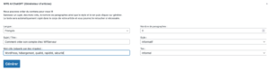 Le panel de configuration de création de contenu avec WPS AI ChatGPT