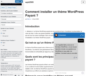 Personnalisation du plugin WPS AI ChatGPT