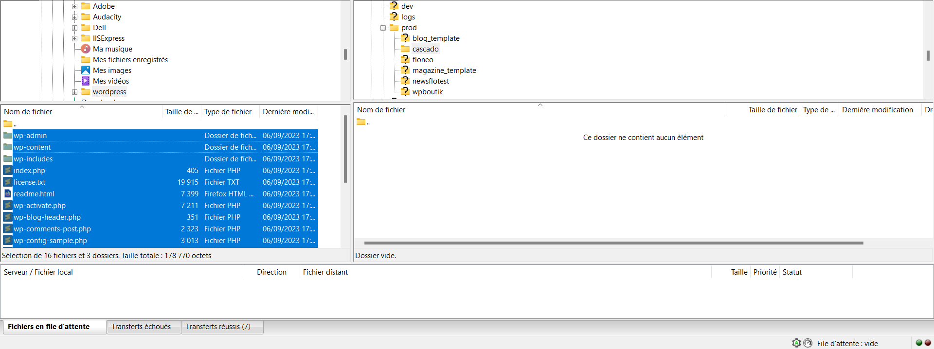 Importez votre WordPress tout neuf